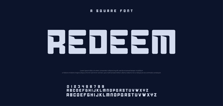 RADEEM Future modern italic alphabet font. Typography urban style fonts for sport, technology, digital, movie logo design