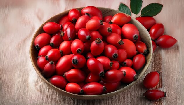 Rose Hip Berries Seen Up Close Make A Lovely Backdrop