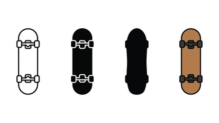 Set of four different style skateboard icons for sports design © sharmin