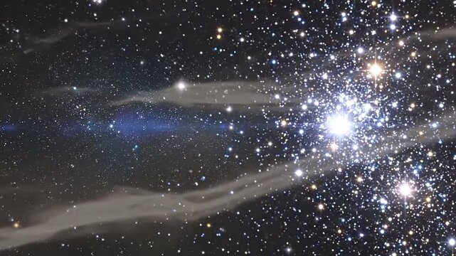A dense cluster of bright stars shines in deep dark space