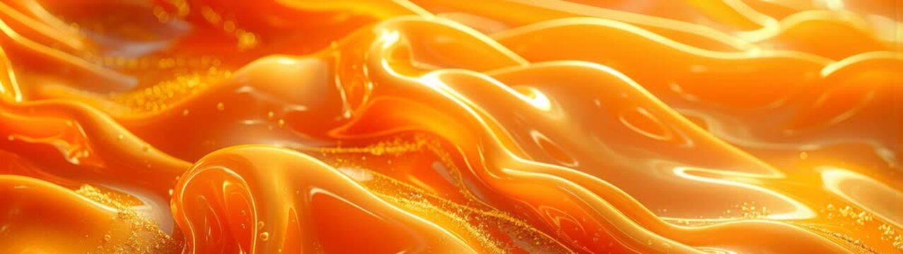 Golden Caramel waves forming a delicious wavy surface with glossy reflections.