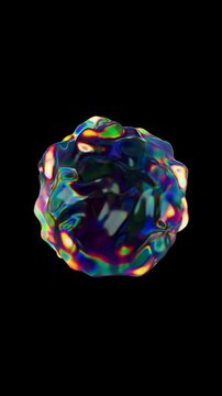  looped 3d animation.dispersion of glass. spherical waves of the molecular structure of matter. scientific background