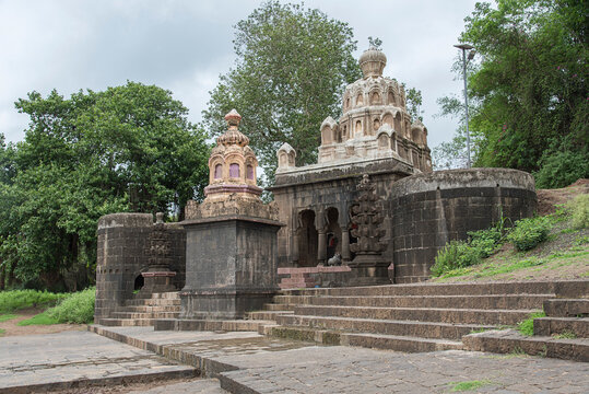 Radha Shankar Temple, Kshetra Mahuli, at the Krishna and Venna river confluence, Built by Radhabai (sister of Shankarrao Raghunathrao Pant Pratinidhi), 18th century, Satara, Maharashtra, India.