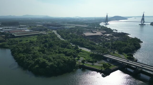 The Demak-Isthmus Bridge (often associated with the Demak Laut area) is located on Jalan Keruing in Kuching, Sarawak. It connects the Demak Laut industrial area and the Kuching Isthmus.