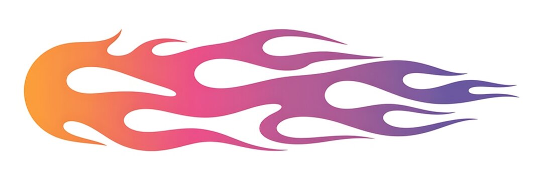 Flame graphic displays a vibrant purple and orange color gradient.