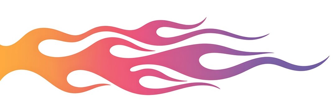 Flame graphic displays a vibrant gradient of orange and purple hues.