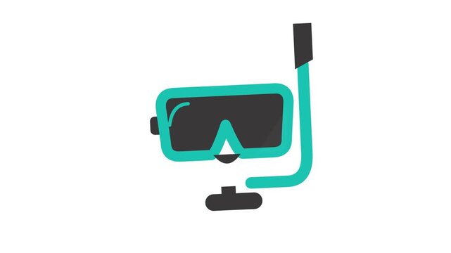 Snorkel and Diving Mask Icon with Simple Shape and Clear Details, Symbol of Summer Vacation, Underwater Exploration, Water Sports, Swimming and Marine Adventure, Flat Design Graphic
