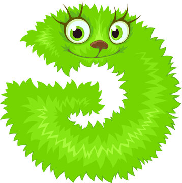 Alphabet letter G. Font of cute monster.	
