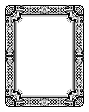 Vintage ornamental frame isolated on white. Decorative victorian border for elegant design.