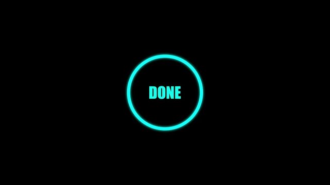 Minimalist Circle Frame Done Text Status Button Motion Graphics