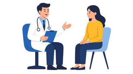 Fototapeta premium Doctor consults patient during office visit.