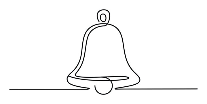 L&iacute;nea continua minimalista de una campanilla