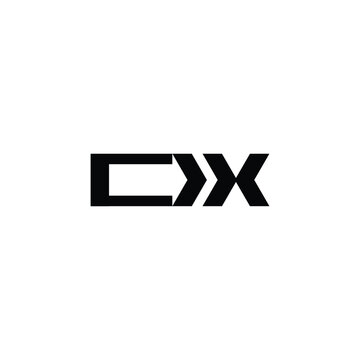 Bold graphic lettermark monogram design with joined letters d and x in black