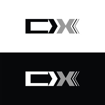 Modern abstract monogram emblem featuring stylized letters d and x arrow