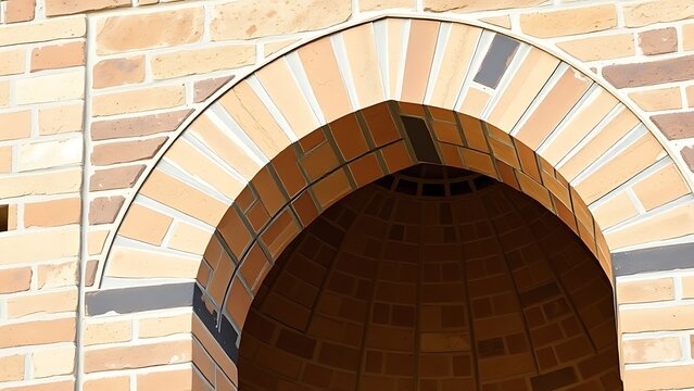 Brick squinch supporting a dome in Islamic architecture, square to circle transition.