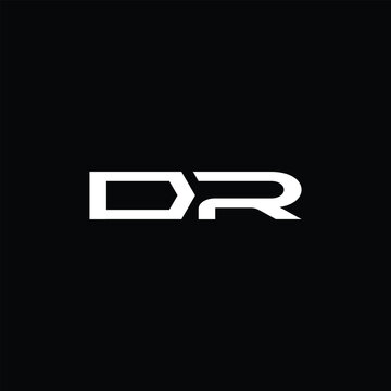 Dr letter logo minimal bold design with monogram typography initials identity