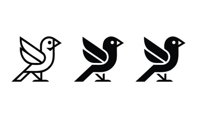 Obraz premium Bird icons in flat graphic style set with bird icon wildlife collection