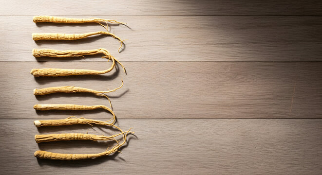 Row of fresh yellow bananas on a plain surface.