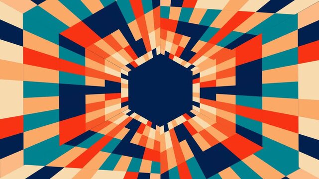 Abstract Geometric Tunnel Loop Background Animation