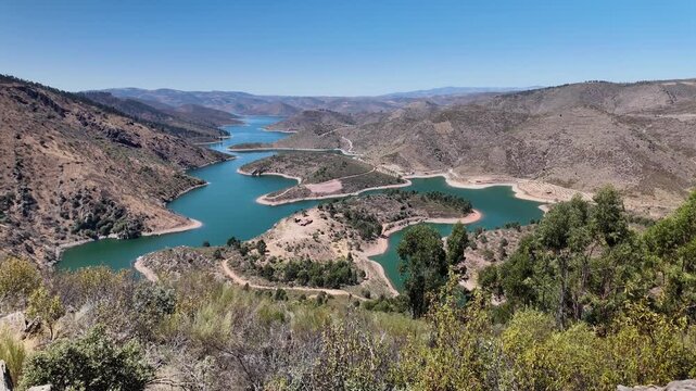 Scenic view of miradouro da serpente do medal in portugal