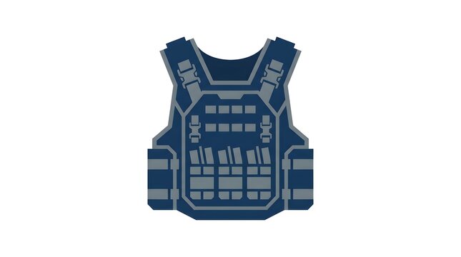 Vector illustration of a tactical bulletproof vest in blue tones