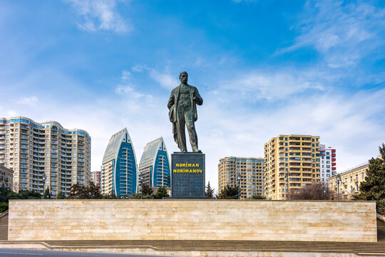 Nariman Narimanov Bronze Statue Baku Yasamal District