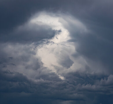 Hole in the clouds that looks like the gateway to heaven