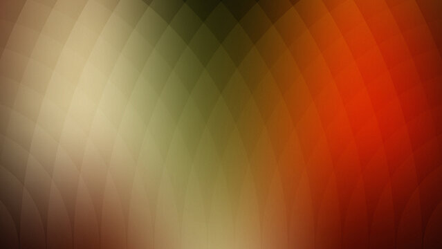 Abstract background with a smooth color gradient transitioning from soft beige and olive green to vibrant orange and deep red, enhanced by a subtle, textured geometric pattern of overlapping curved sh