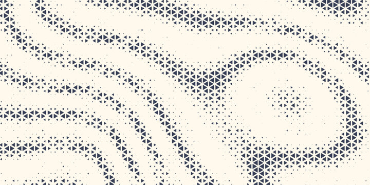 Triangle Shapes Vector Abstract Geometric Technology Background. Radial Composition Halftone Frame Triangular Retro Simple Pattern. Minimal Style Dynamic Tech Wallpaper