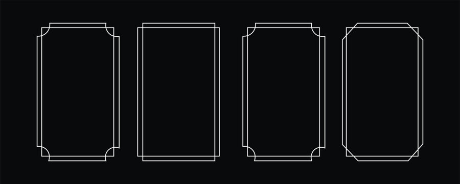 Simple frame set. Minimalistic geometric frames and borders, elegant art deco decorative layout ornament elements, line rectangle vignetting border collection. Vector collection.