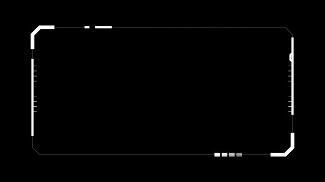 HUD frame displays a clean digital interface element with rounded corners on a pitch black background.