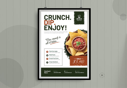Food Promotion Poster Template for Restaurant