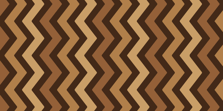 Brown and beige seamless chevron pattern, vector geometric zigzag line texture background