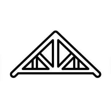Roof Truss and Framing Structure Vector Line Art Icon