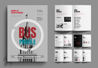 Business Profile Brochure with Clean Minimal Layout