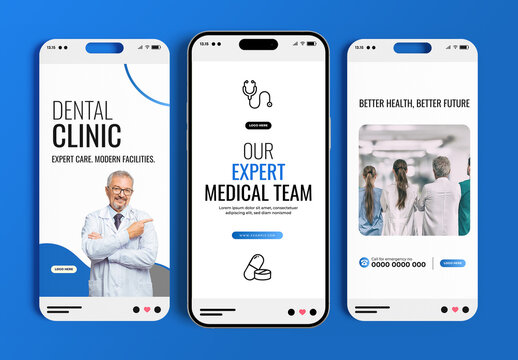 Dental Clinic And Medical Team Social Media Story Template Set