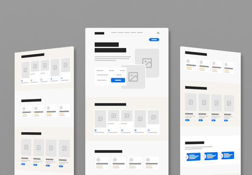 Modern Website Landing Page Wireframe Template