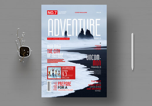 Travel Cover Magazine Template Layout