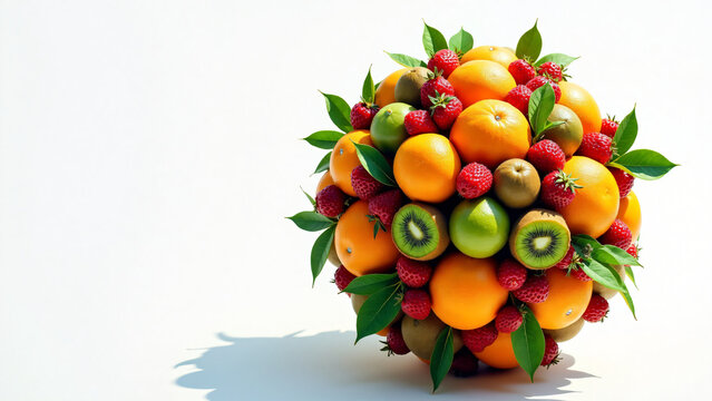 Organic Globe With Fruits and Leaves for Branding