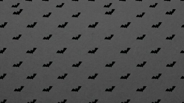 Bat Silhouettes Seamless Pattern Gray Background