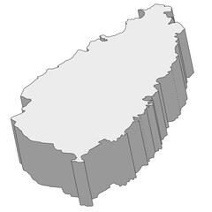 3D map dimension - continent North America country Saint Lucia © badrpost