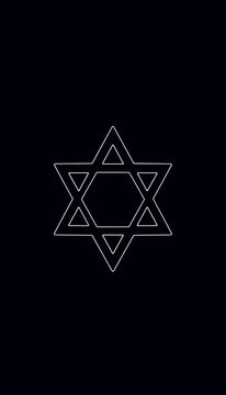 Star of David line art silhouette in negative space, elemental, cultural