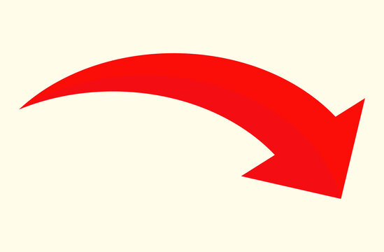 red arrow illustration in flat style	
