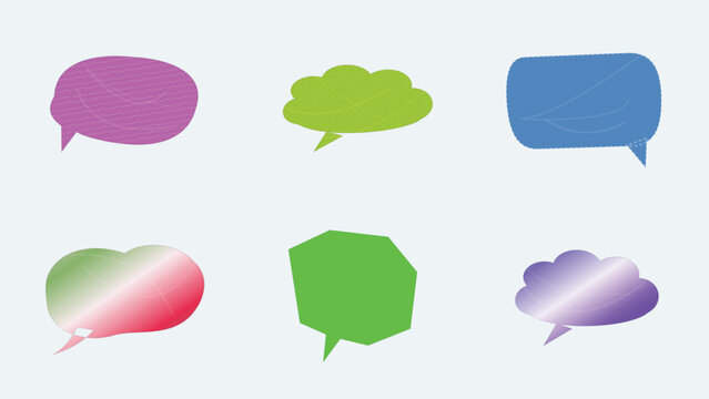 Colorful Speech Bubbles Vector Set Collection for Comic Design and Text Box