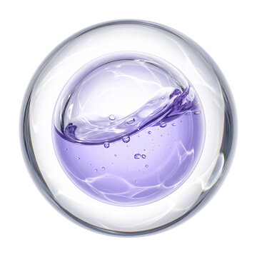 Liquid Core Lavender Glass Marble Transparent Isolated Design Element