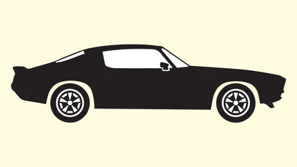 Fototapeta premium Muscle Car Silhouette Isolated