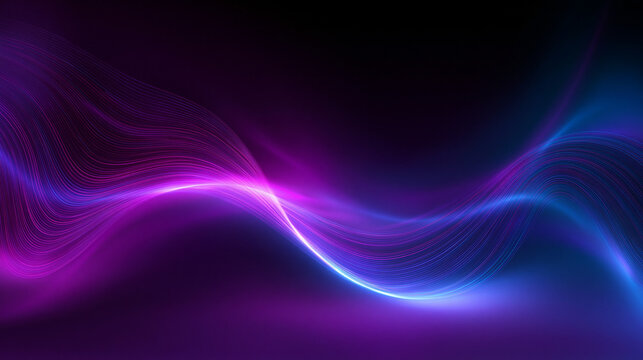 Abstract Neon Wave Energy Flow Digital Background