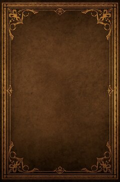 Vintage manuscript background gold ornate frame 