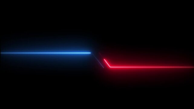 a premium glowing neon line template animation featuring animated geometric line frames, modern title placeholders, and sleek UI elements.