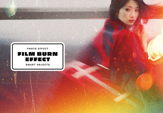 Film Burn Photo Effect For Poster And Social Media Design